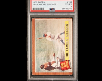 Original  1962 Topps Babe Ruth The Famous Slugger #138 Yankees PSA 4 VG-EX