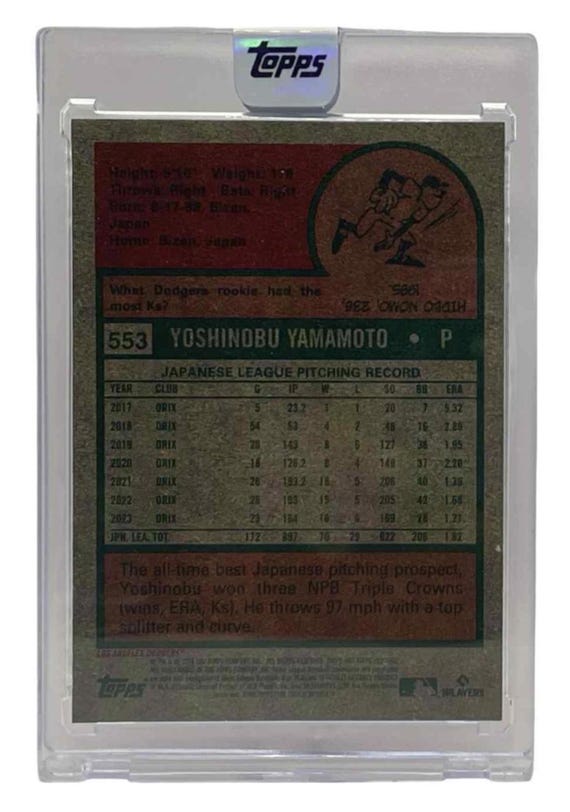 2024 Topps Heritage High #553- 山本由伸 LAドジャース ルーキー