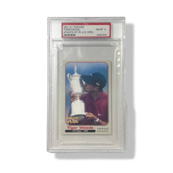 2001 Tiger Woods Rookie Sl para Atleta Infantil del Año - US Open PSA 8 NM/Mt