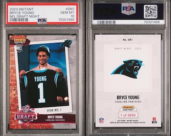 2023 Panini Instant #DN1 Bryce Young NFL Draft Night RC Rookie PSA 10 Gem Mint