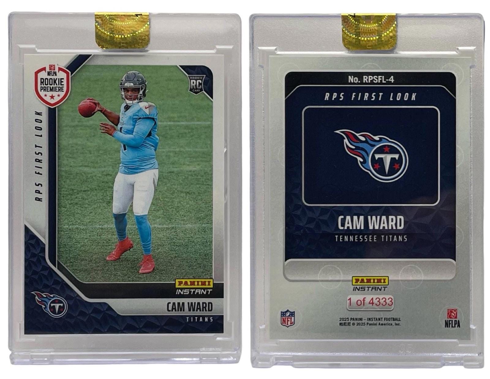 2025 Panini Instant NFL Rps First Look #4 Cam Ward ルーキーカード