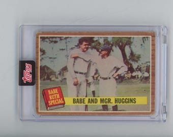 Rare-Original 1962 Topps #137 Babe Ruth-Babe And MGR.Huggins -Authentic