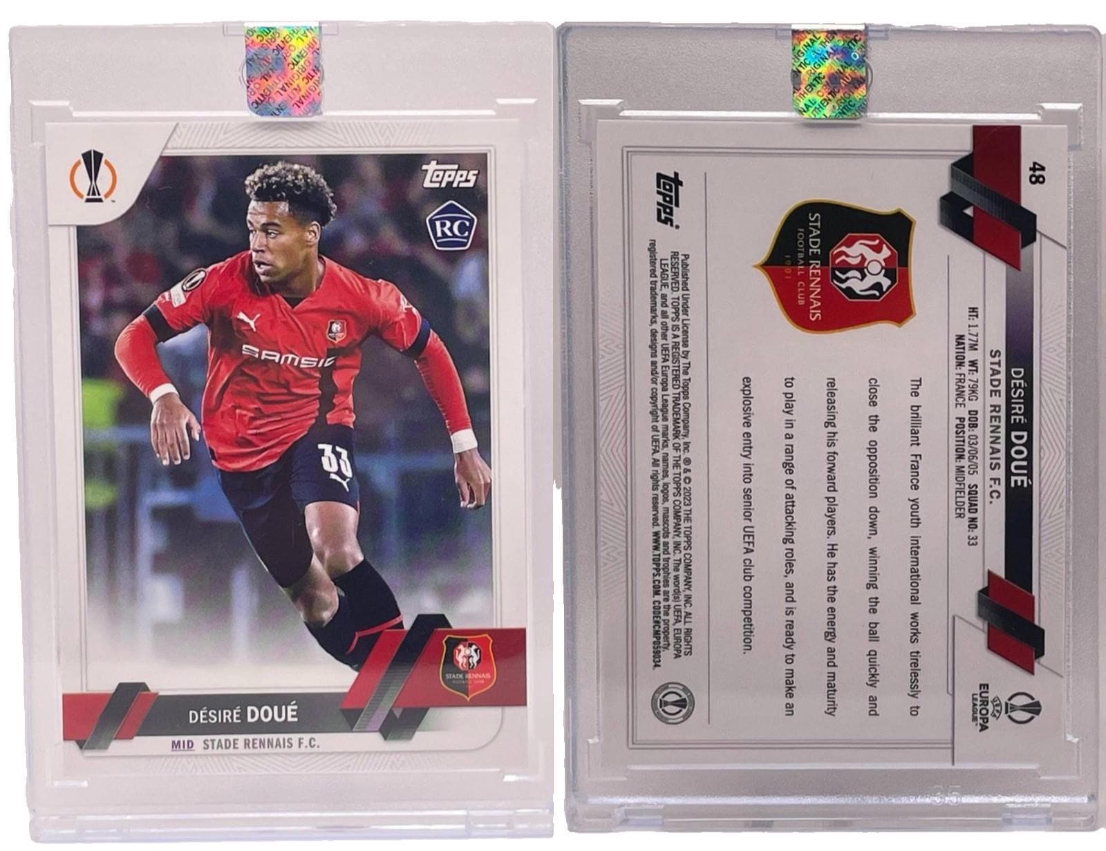 Carte Panini Désiré Doué Rookie Card - Stade Rennais - Ligue 1 2022-23 - #186
