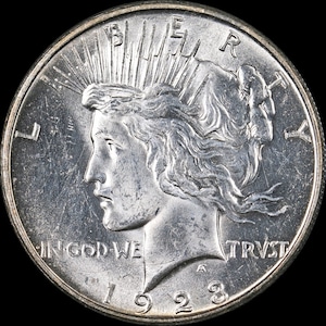 Authentic-1923 Peace Dollar Superb Silver Coin US Mint , High grade (AU/BU)-Rare
