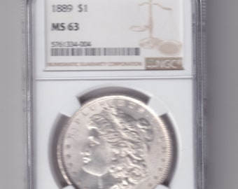 1889 Morgan Silver Dollar - NGC MS63 -Rare