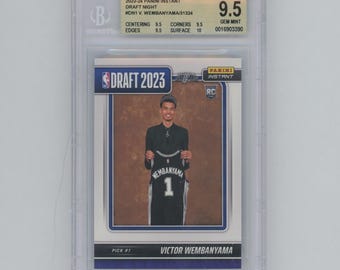 2023-24 Panini Instant DN-1 Victor Wembanyama Draft Night Rookie RC BGS 9.5 Gem Mint