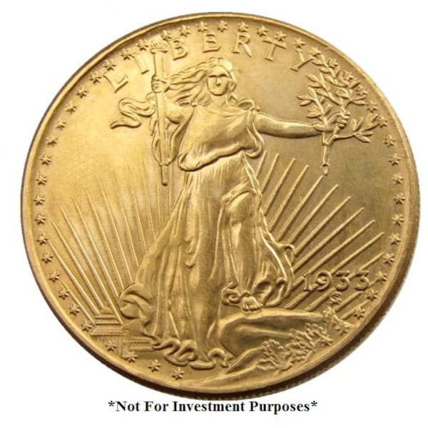 Replica 1933  -  20 Dollar Saint Gaudens 24K Gold Clad  UNC details