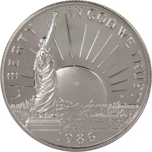 1986 s, statue of liberty, commemorative half dollar ,gem proof ,deep cameo, bu