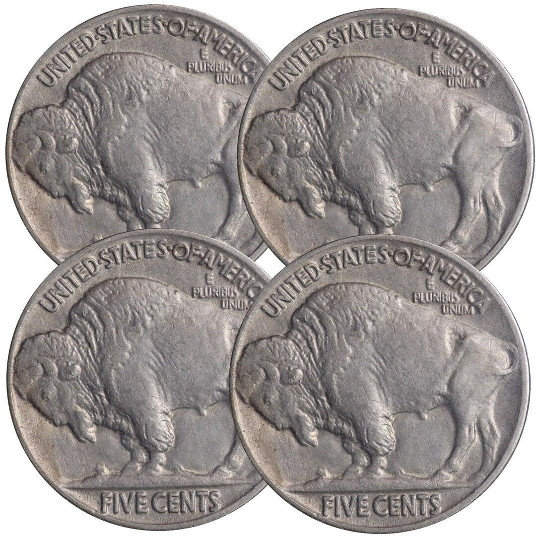 Lot of 4 - 1913-1938 Buffalo Nickel Sharp Full Horn, Super Nice - Rare -  Etsy, image size:1080x1080