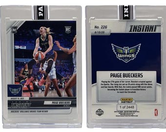 Tarjeta de novato de los Dallas Wings (RC) Panini Instant WNBA n.° 226 de Paige Bueckers (2025)