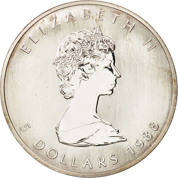 1988 Maple Leaf Canada 5 Dollars 1 Oz Silver GEM BU - Etsy