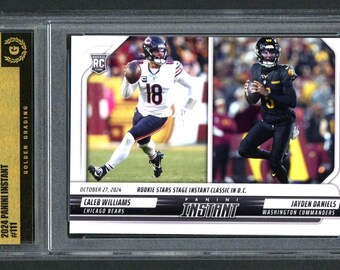 Tarjeta de novato de Caleb Williams/Jayden Daniels Panini Instant n.° 111 de 2024, RC, grado 10, Gem Mt