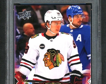 Colección CB Upper Deck 2023-24 n.° 13, tarjeta de novato de Connor Bedard (RC), Gem Mint 10