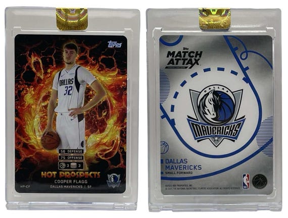 2025 Topps Match Attax Cooper Flagg Mavericks Hot Prospects Rookie 