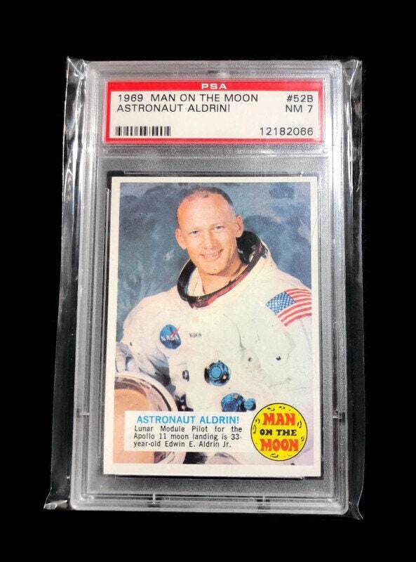 Original-1969 Topps Man on the Moon #52B Astronaut Buzz Aldrin PSA