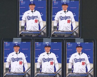 Lot of (5) 2023 Topps Now #OS25 Yoshinobu Yamamoto Rookie Card RC LA Dodgers