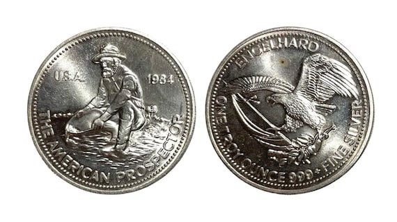 1984 Engelhard American Prospector 1 Troy Oz 0.999 Fine Silver
