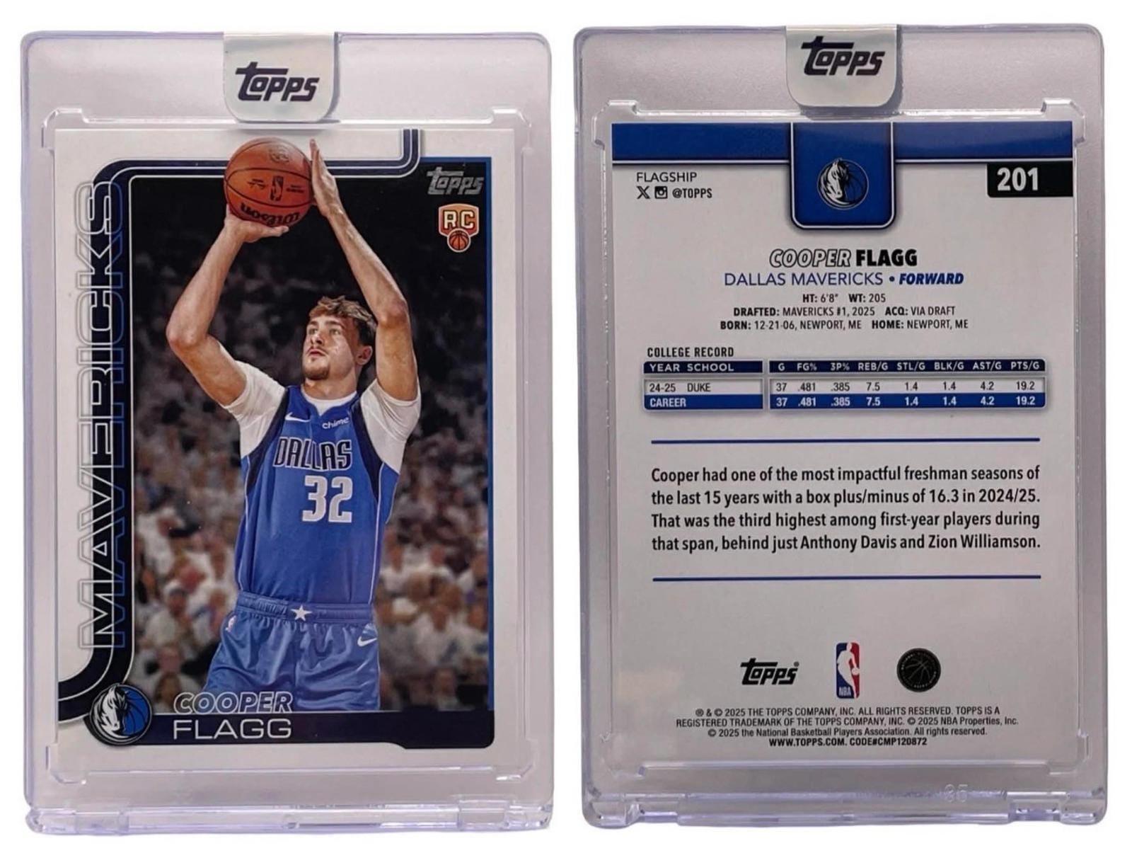 新品タグ付きChaos レニーリバースカート　サックスブルー　希少カラー　ブルー 2025-26 Topps クーパー・フラッグ #201 ダラス・マーベリックス