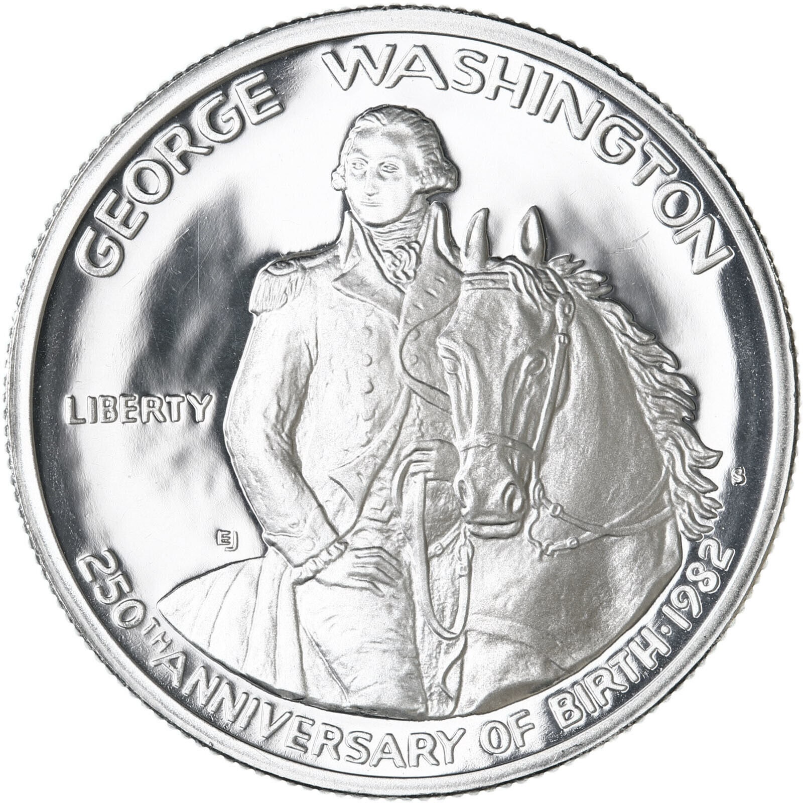 1982年 S ジョージ・ワシントン記念プルーフハーフドル 90% 銀貨 BU