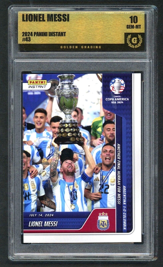 Graded 2024 Panini Instant Lionel Messi #43 Copa America Soccer Card Gem  Mint 10