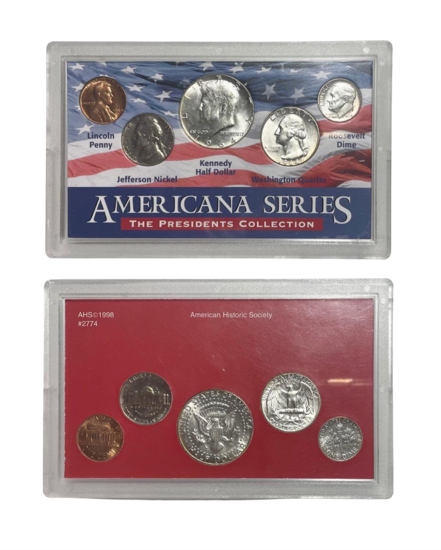アメリカ5枚セット ケース入り｜USコレクション 1964 AMERICANA SERIES Silver President Collection US Flag Set