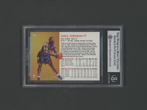 1996-97 HOOPS Larry Johnson #227 Beckett Certified Authenticated