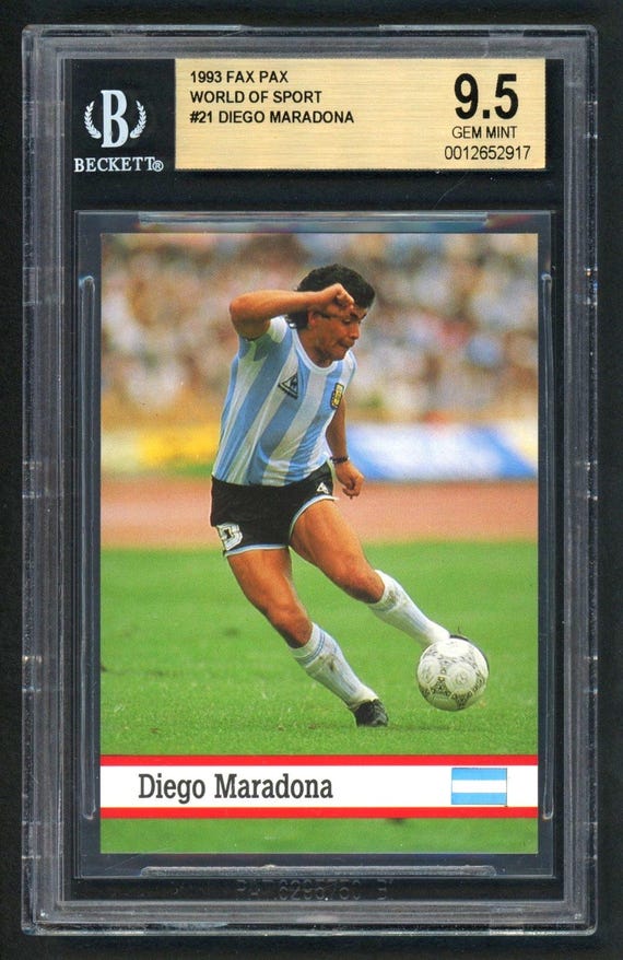1993 Fax Pax World of Sport #21 Diego Maradona Soccer Argentina