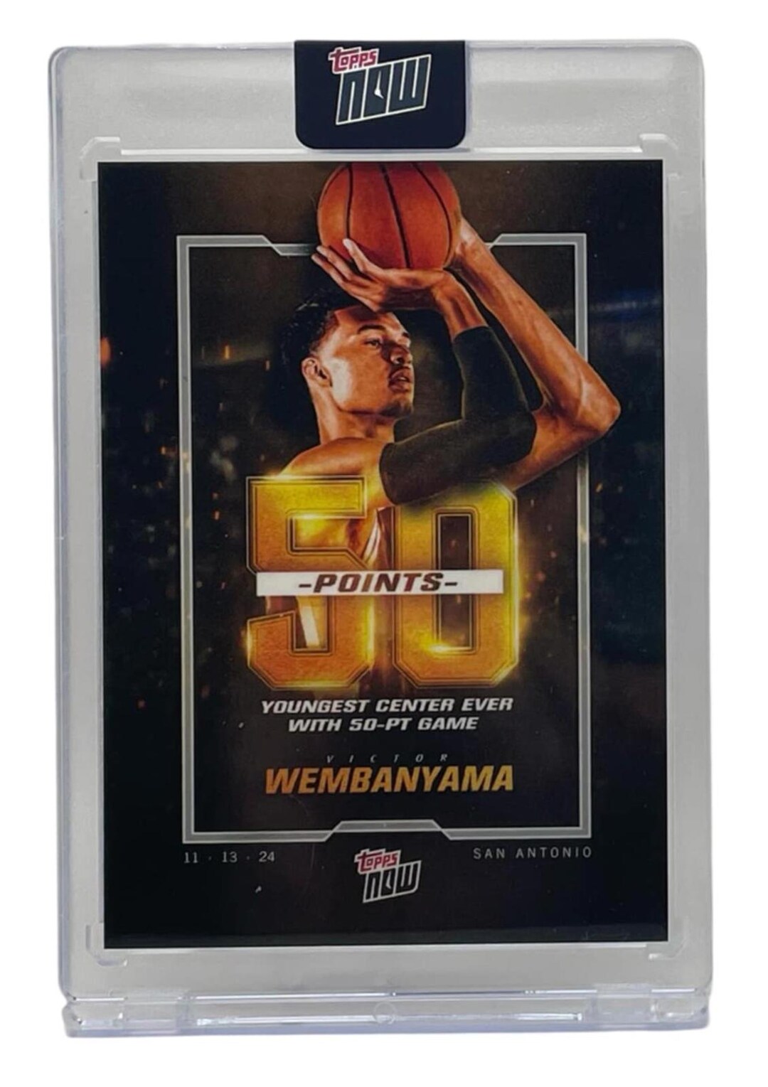 2024-25 Topps Now #7 Victor Wembanyama Youngest Center Ever W/ 50 