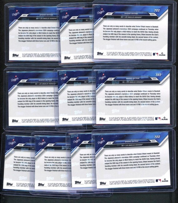 2024 Topps NOW #722 大谷翔平 MLB史上初の50/50プレイヤー 10枚セット 