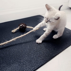 Yoga Mat, Black Yoga Mat, Yoga Mat for Cats, Cat Mat, Yoga Lover Gift image 1