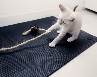 Yoga Mat, Black Yoga Mat, Yoga Mat for Cats, Cat Mat, Yoga Lover Gift