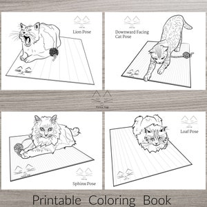 Yoga Cats Practicing Yoga PDF Downloadable Coloring Book image 2