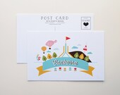 Colourful Canberra Illustration Postcard