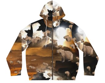Steph Dere Capybara Army - Desert Twilight Men's Full-Zip Hoodie (AOP)