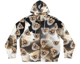 Steph Dere Moonlight Corgie Hoodie (AOP), Corgie sweater, Corgie shirt, Dog shirt, Funny dog