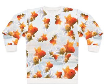 Steph Dere Goldie and Unicorn Oranda Goldfish Unisex Sweatshirt (AOP)