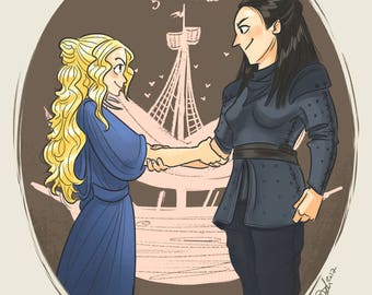 Game of Thrones "Queens": Daenerys and Yara Art Print