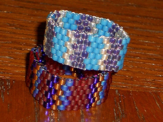 Custom Seed Bead Ring, Multi Color Ring, Beaded Ring, Banded Ring, Striped Ring, Glass Ring, Delica Seed Bead Ring, ECLECTIC Collection