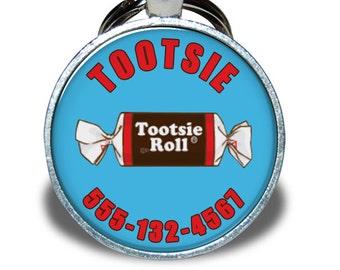 Pet ID Tag - Tootsie Roll - Dog tag, Cat Tag, Pet Tag