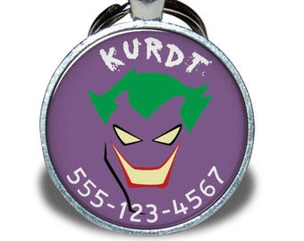 Pet ID Tag - Joker, Purple Face *Inspired* - Dog tag, Cat Tag, Pet Tag
