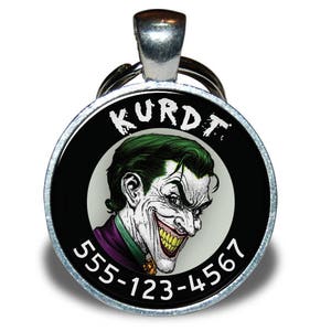 Pet ID Tag Joker Inspired Dog tag, Cat Tag, Pet Tag image 1