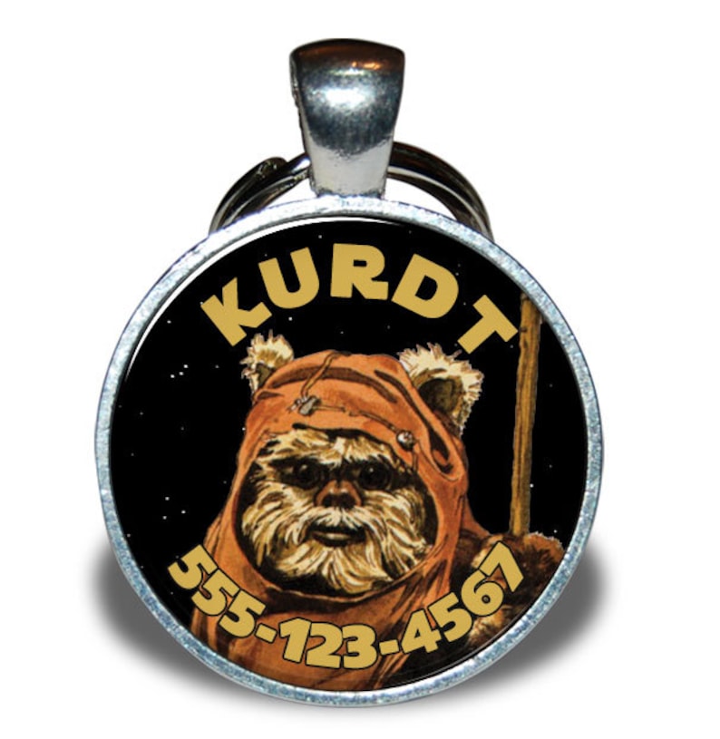 Pet ID Tag Star Wars Ewok Inspired Dog tag Cat Tag Pet image 1