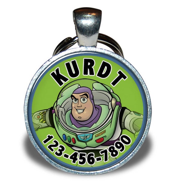 Pet ID Tag - Buzz Lightyear Toy Story *Inspired* - Dog tag, Cat Tag, Pet Tag