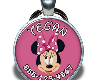 Pet ID Tag - Minnie Mouse *Inspired* - Dog tag, Cat Tag, Pet Tag