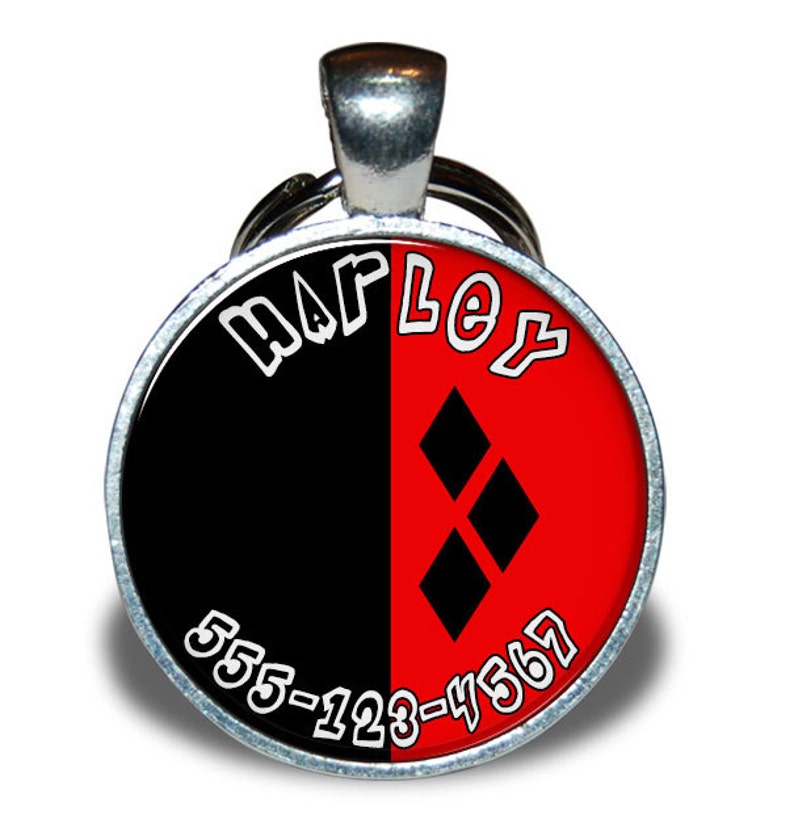 Pet ID Tag Harley Quinn inspired Dog Tag Cat Tag Pet Etsy
