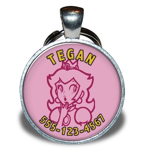 Pet ID Tag Princess Nintendo Dog tag, Cat Tag, Pet Tag image 1