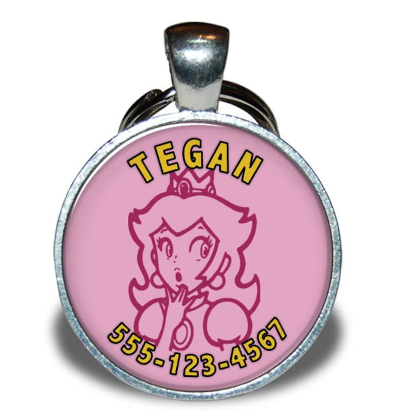 Pet ID Tag Princess Nintendo Dog tag, Cat Tag, Pet Tag image 1