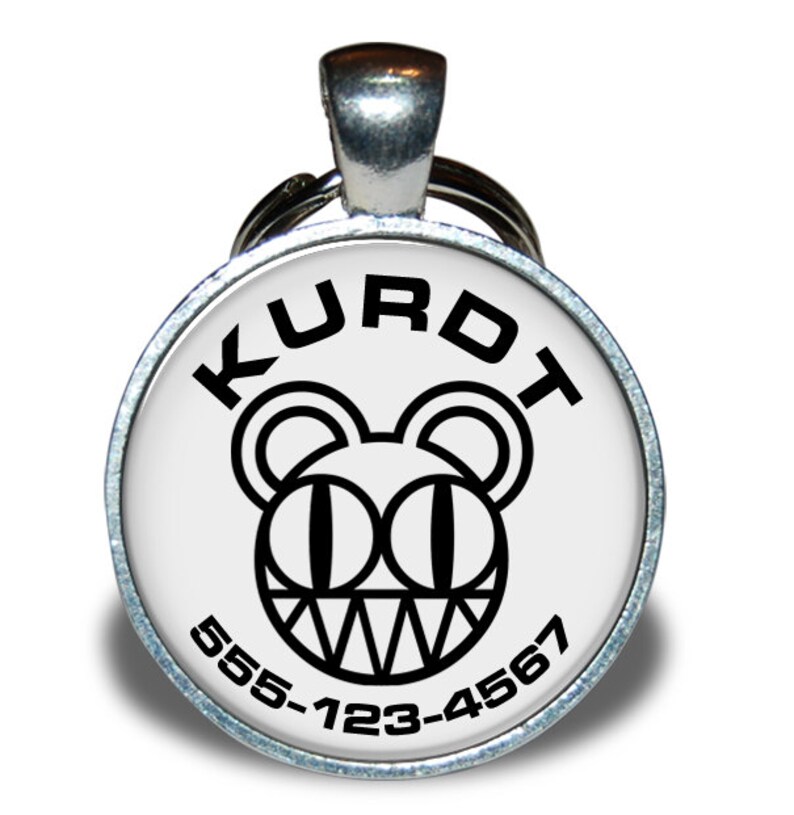 Pet Tag Cat Tag Pet ID Tag Dog tag Radiohead Bear *Inspired*