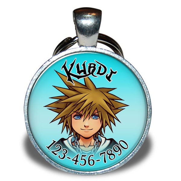 Pet ID Tag - Kingdom Hearts, Sora *Inspired* - Dog tag, Cat Tag, Pet Tag