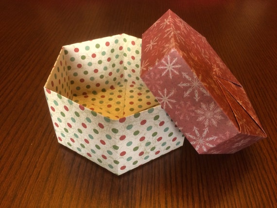 Große Weihnachts Origami Hexagon Box Mit Deckel